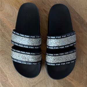 PINK Victoria’s Secret black slides